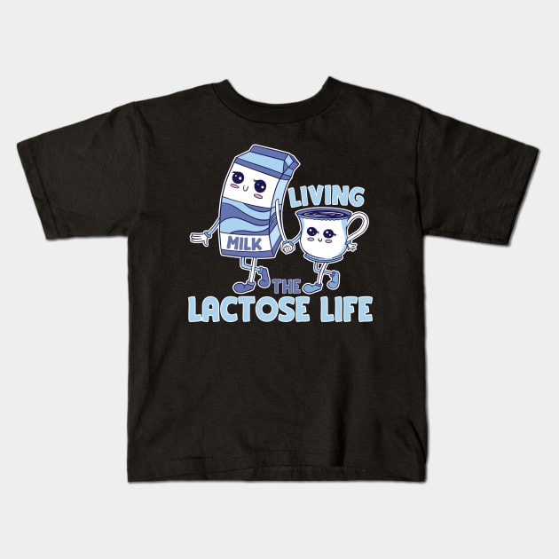 Living the lactose life Kids T-Shirt by Emmi Fox Designs